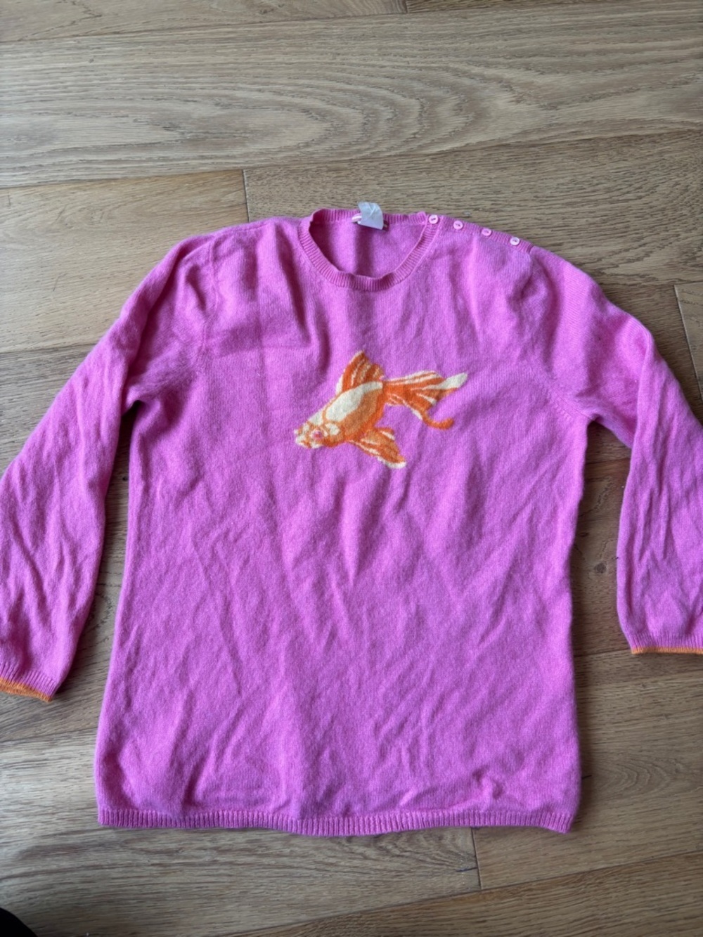 Vintage j.crew 100% cashmere goldfish crewneck sweater